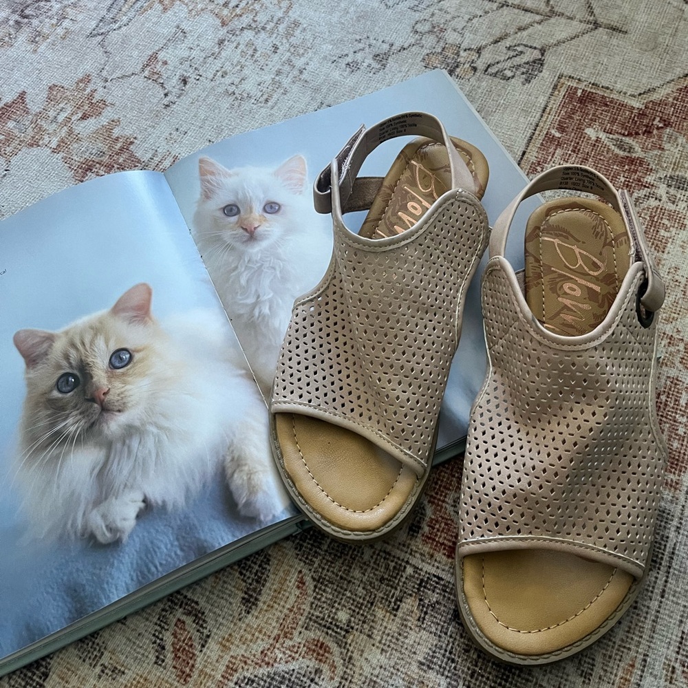 Blowfish Perforated Tan Sandals